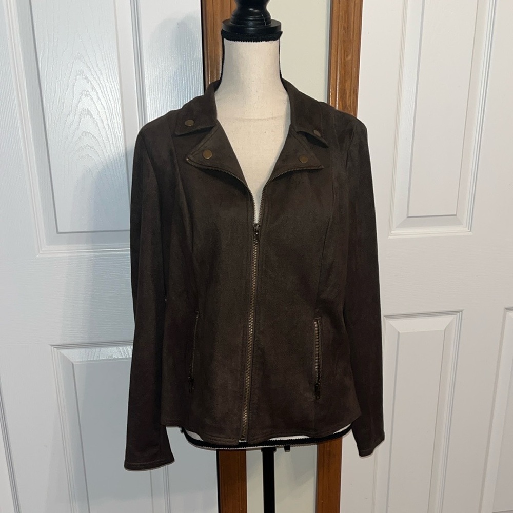 Style & Co Green Suede Jacket
